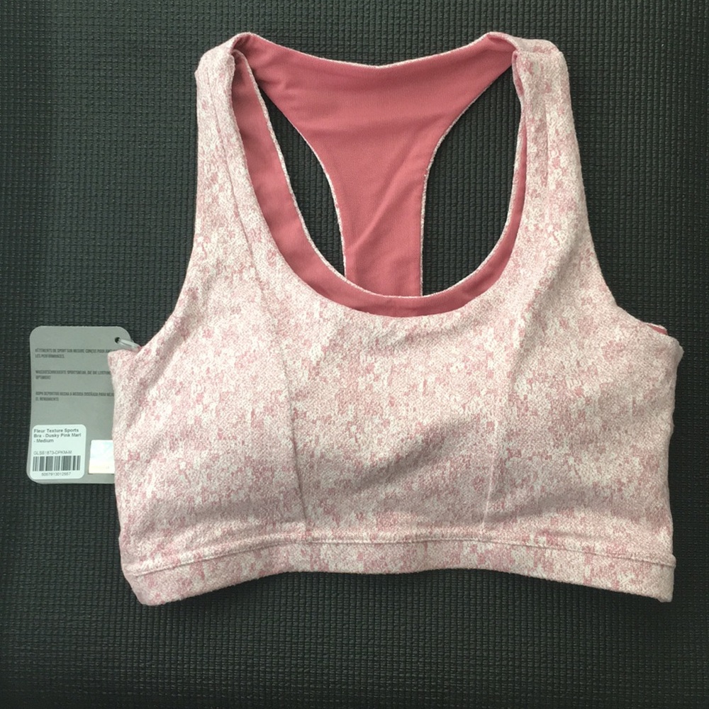 Gymshark Fleur Texture dusty pink marl sports bra
